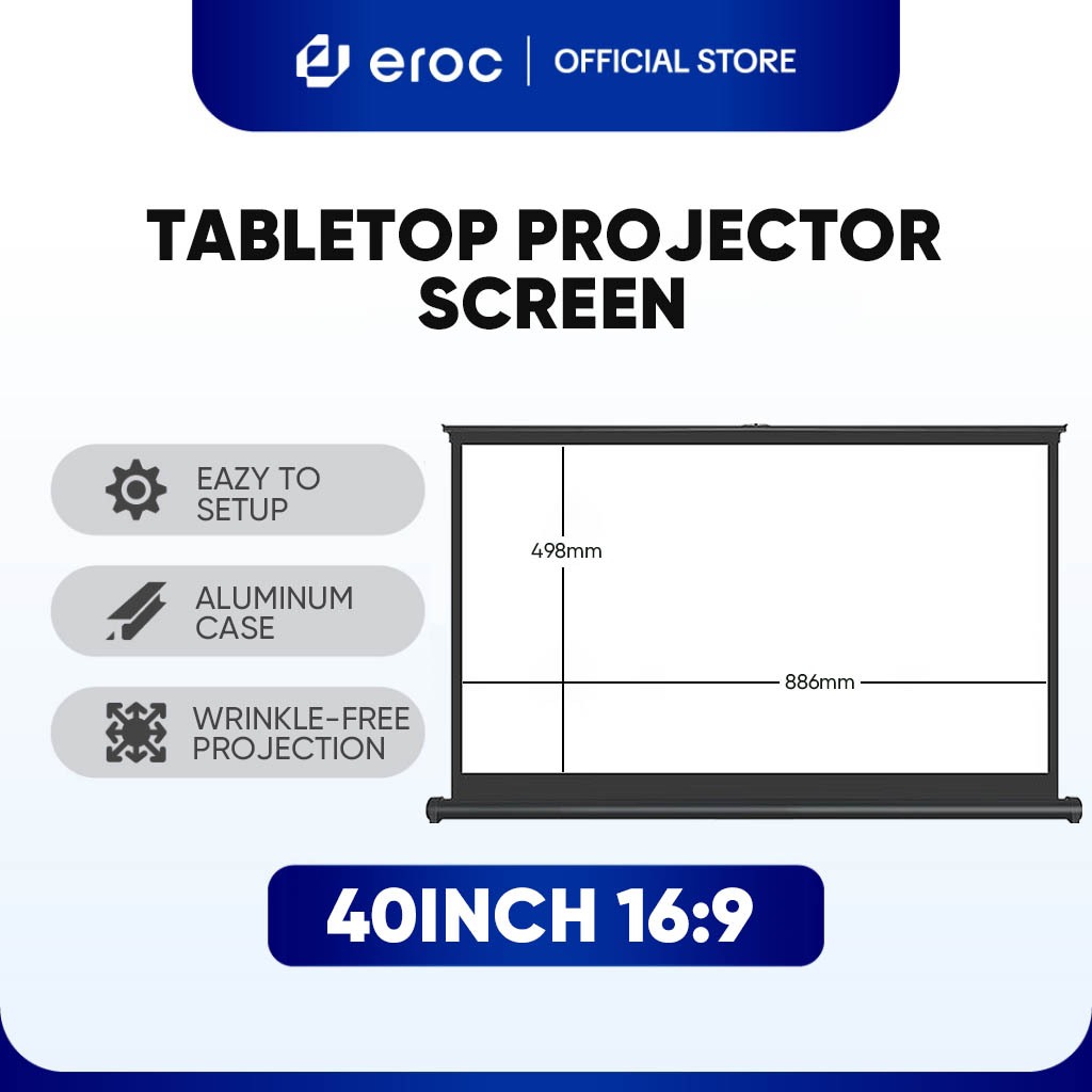 [NEW] Eroc 50 inches Portable Table Top Projection Screen with Stand ...
