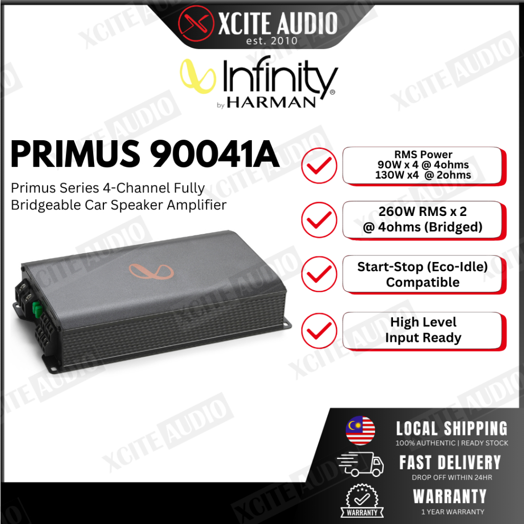 INFINITY PRIMUS 90041A - Primus Series 4-Channel Car Speaker Amplifier ...