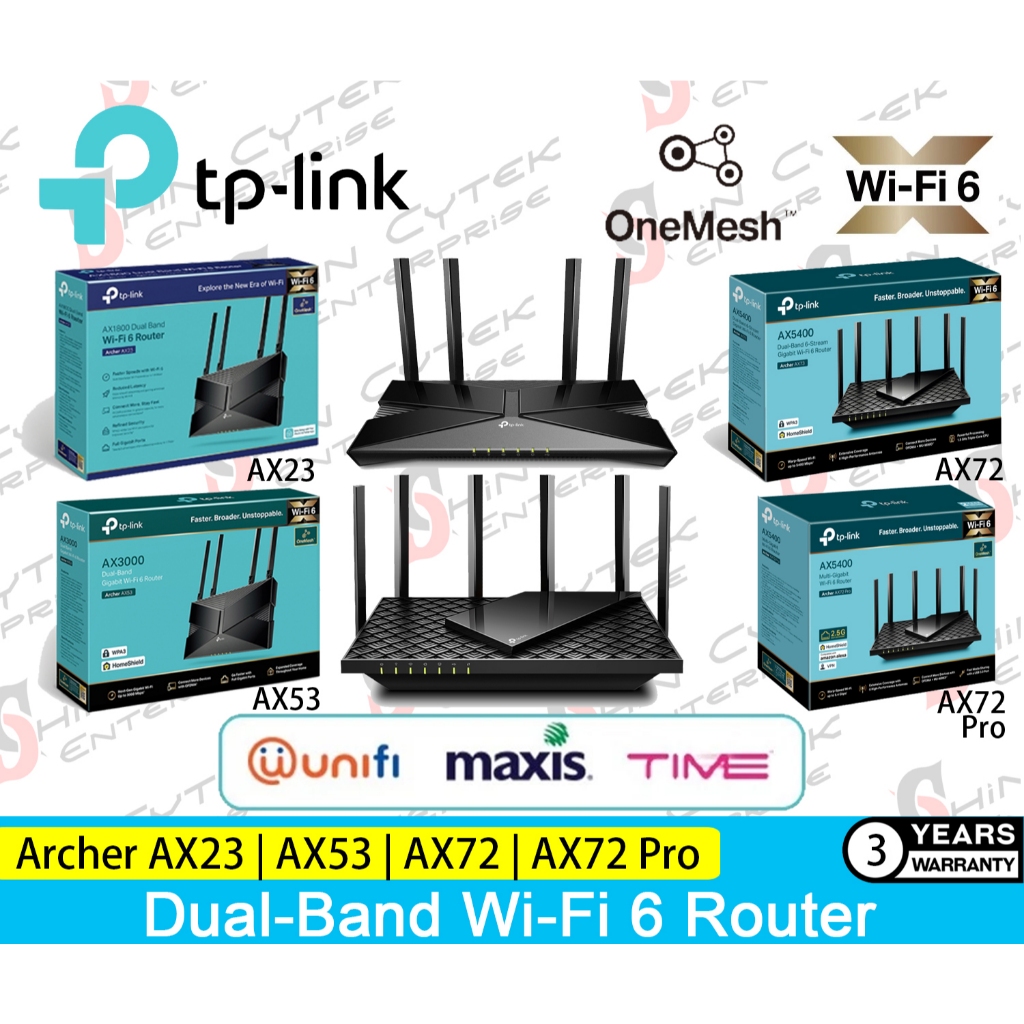 TP-LINK Archer Dual-Band Wi-Fi 6 Router - AX23 | AX53 Gigabit | AX72 ...