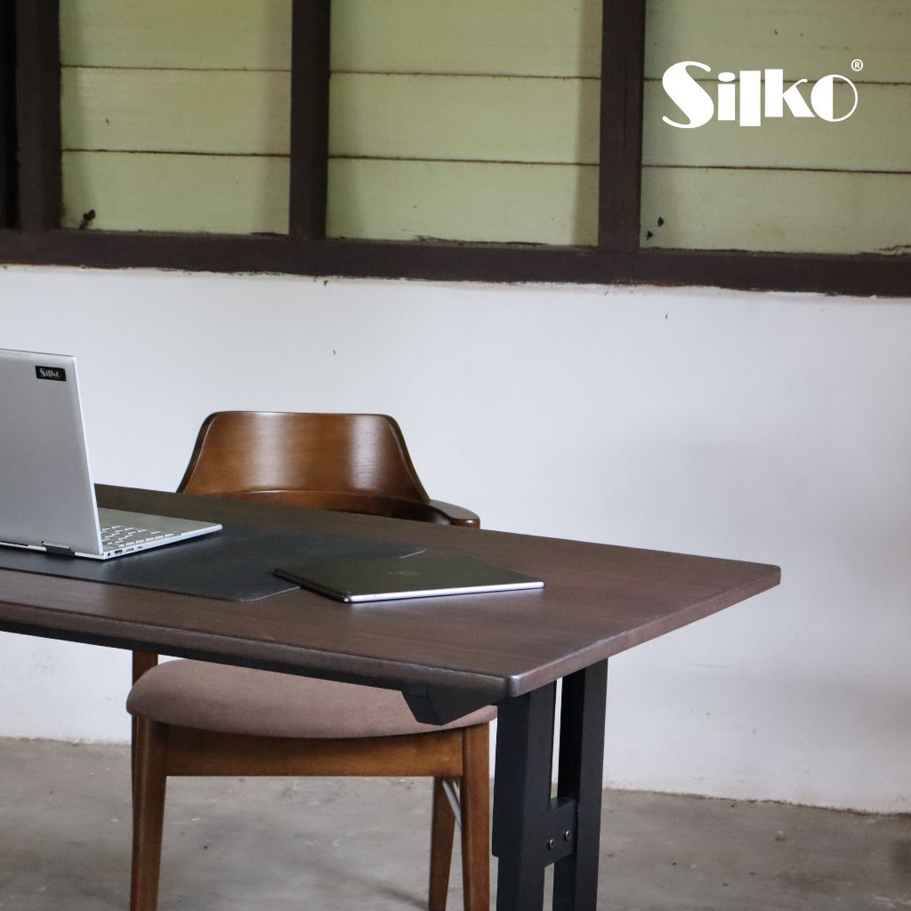 ITZEL Table with Meranti wood Tabletop working desk study table meja ...