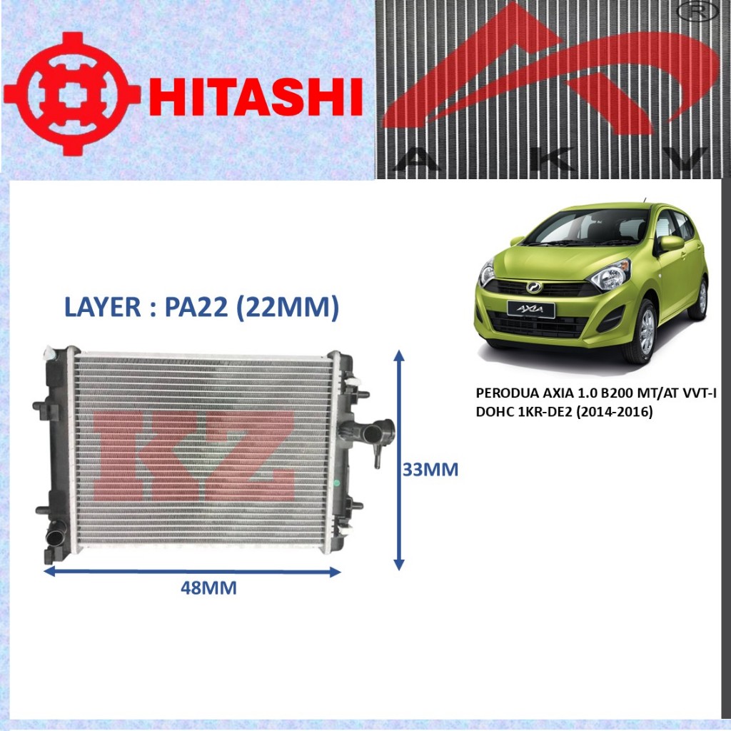 PERODUA AXIA 1.0 B200 MT /AT 2014-2016 - RADIATOR - PA22 | Shopee Malaysia