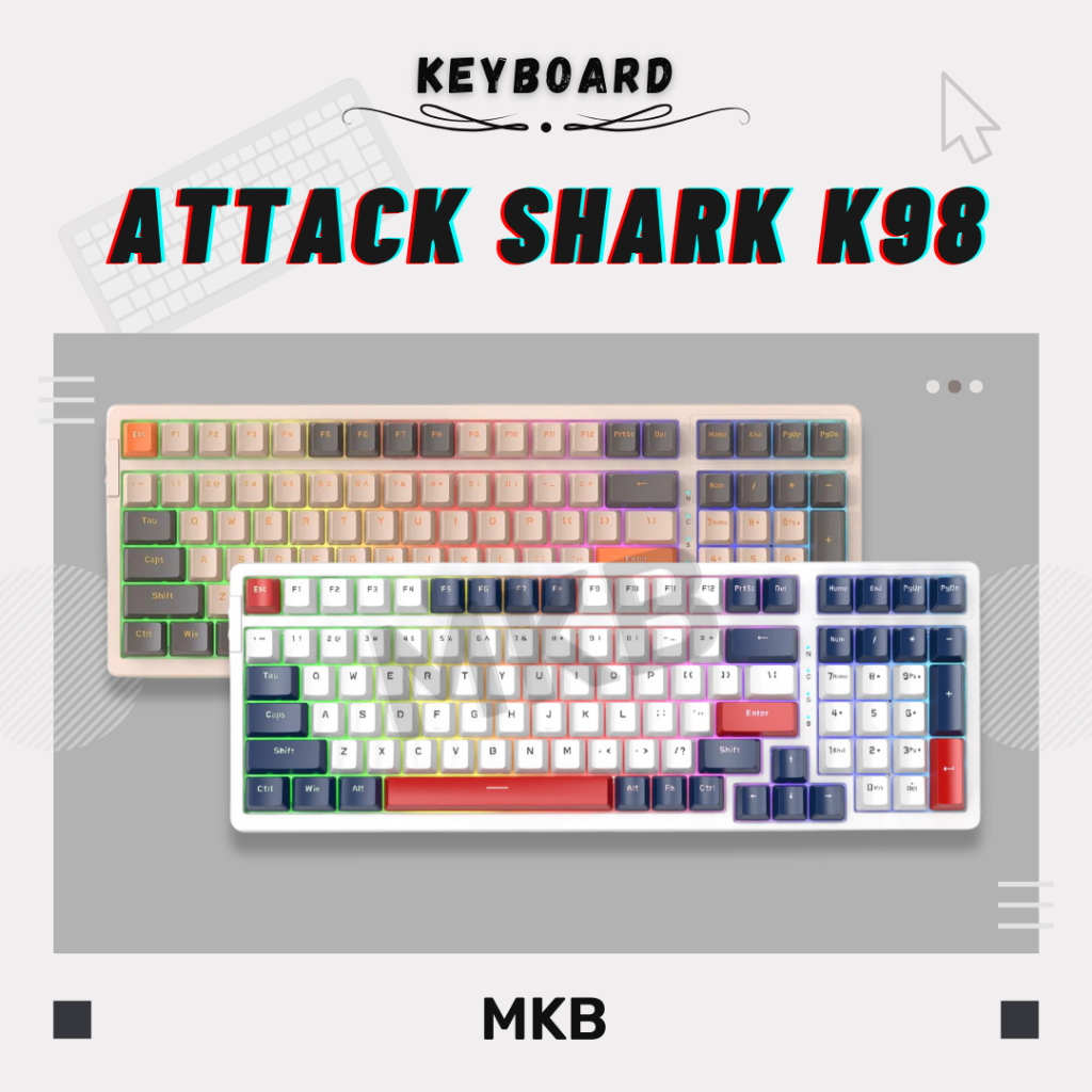 Attack Shark K98 Full Build Wired Connection Hot-Swappable Lightsync ...