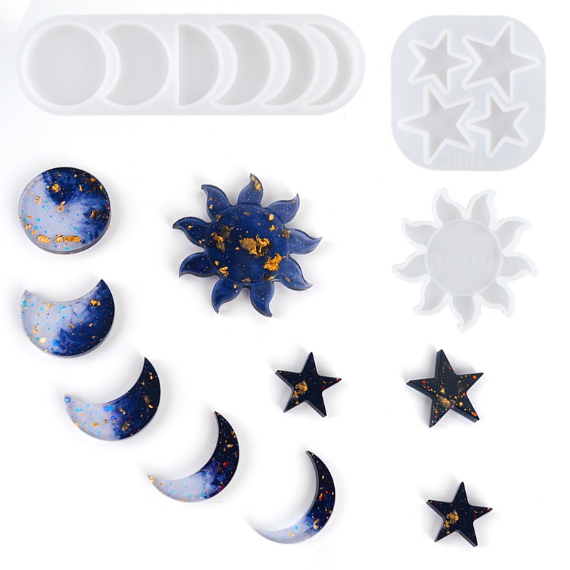 Moon Phase Resin Mold Star Sun Mold DIY Resin Epoxy Mold Crystal Glue ...