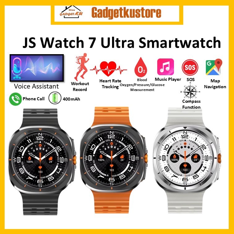 NEW AMOLED 1.43inch JS Watch 7 Ultra GPS NFC Compass Outdoor Sport Man ...
