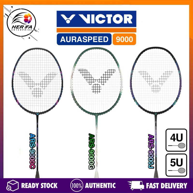 VICTOR Auraspeed 9000 4U & 5U Badminton Racket FREECORE ARS-9000C ARS ...