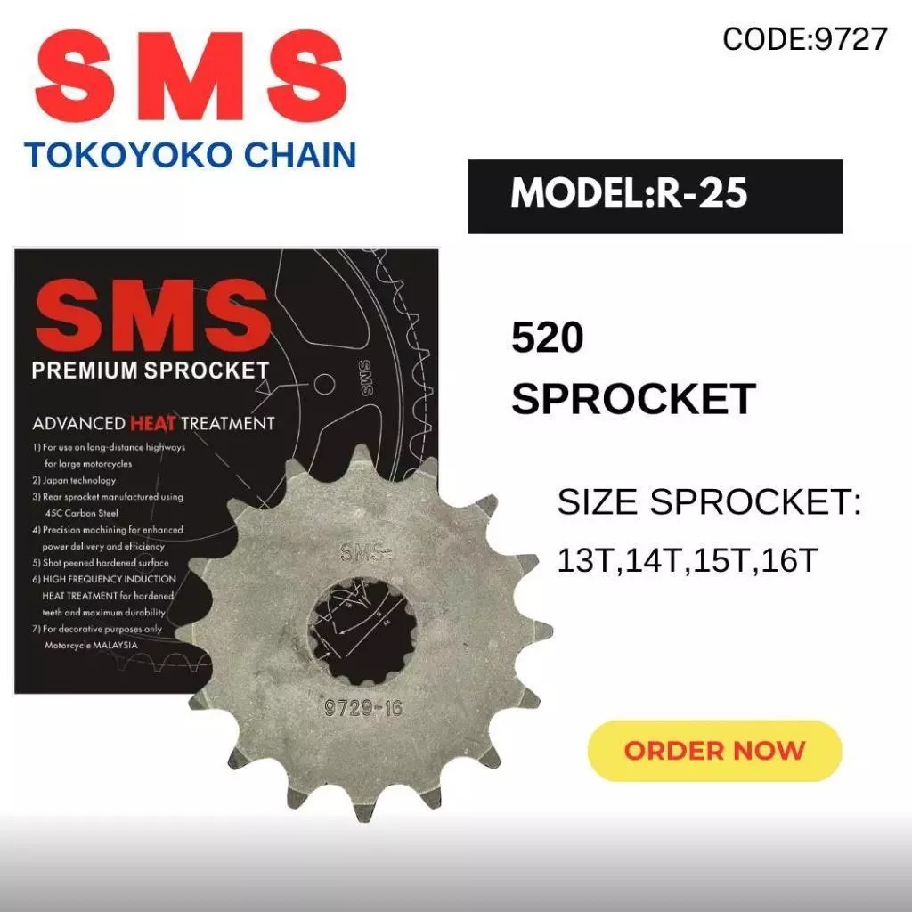 SMS YAMAHA R-25 / R25 MT25 SMS Sprocket 520 X 16T 13T 14T 15T ( FRONT ...