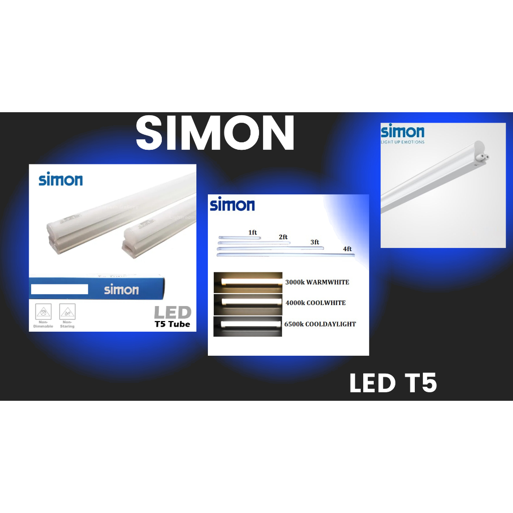 SIMON T5 - 7W 2FEET LED TUBE LIGHTS (COOL DAYLIGHT / WARM WHITE ...