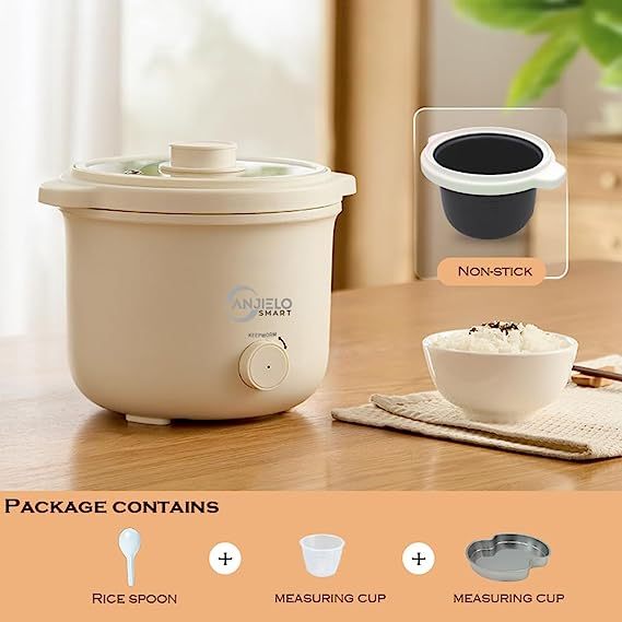 [3 Pin Plug] 1.2L Mini Rice Cooker for 1-2 People Small with Rice ...