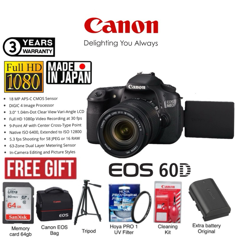 135mm Canon 60d Features Canon EOS 60D EF-S18-135mm IS USM Lens