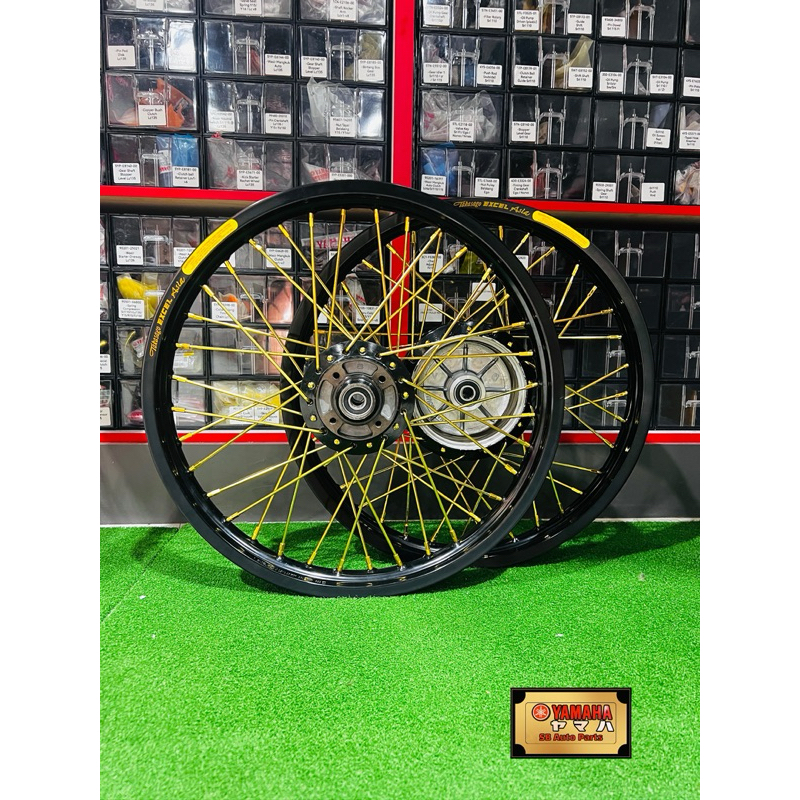 RXZ RIM SET [ DEPAN/BELAKANG ] TAKASAGO EXCEL ASIA 160X18/HUB SYS SPOKE ...