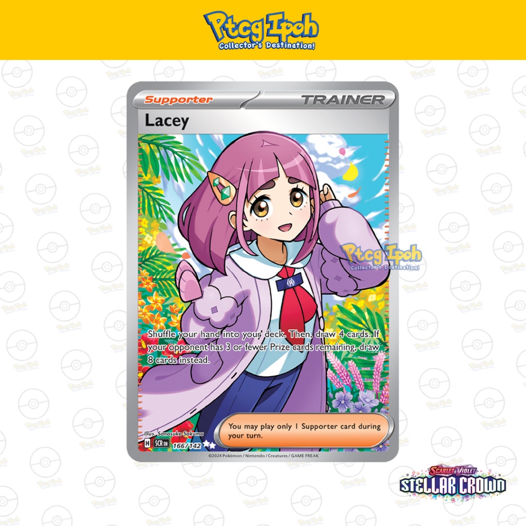 Pokmon TCG] Stellar Crown : Lacey - 166/142 - Full Art Secret Rare |  Shopee Malaysia