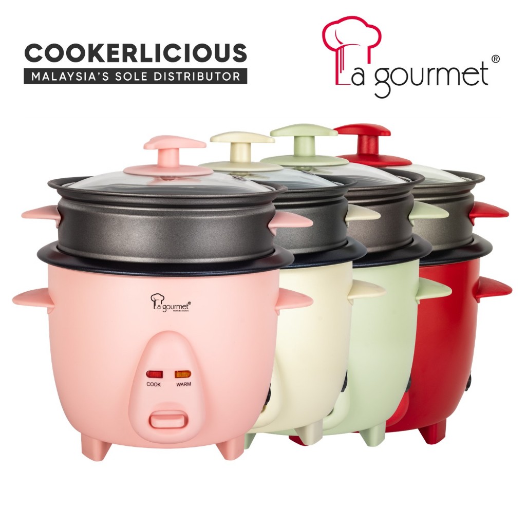 La Gourmet Rice Cooker With Non-Stick Steamer (0.6L) | Shopee Malaysia
