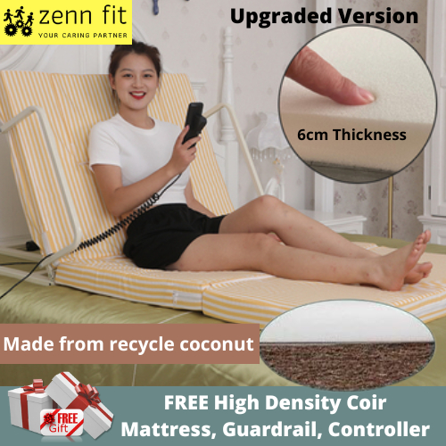 Electric Backrest Adjustable Support Bed + Mattress + Controller ...