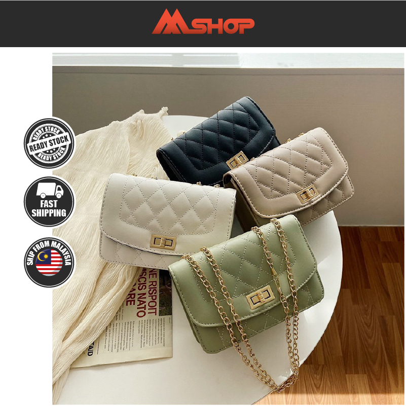 M^Shop #WB2 Girl Sling Bag Woman Elegant Diamond Chain Embroidery ...