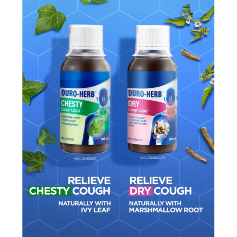 CLERANCE DuroHerb Chesty Ivy Leaf / Dry Cough Liquid 100ml With