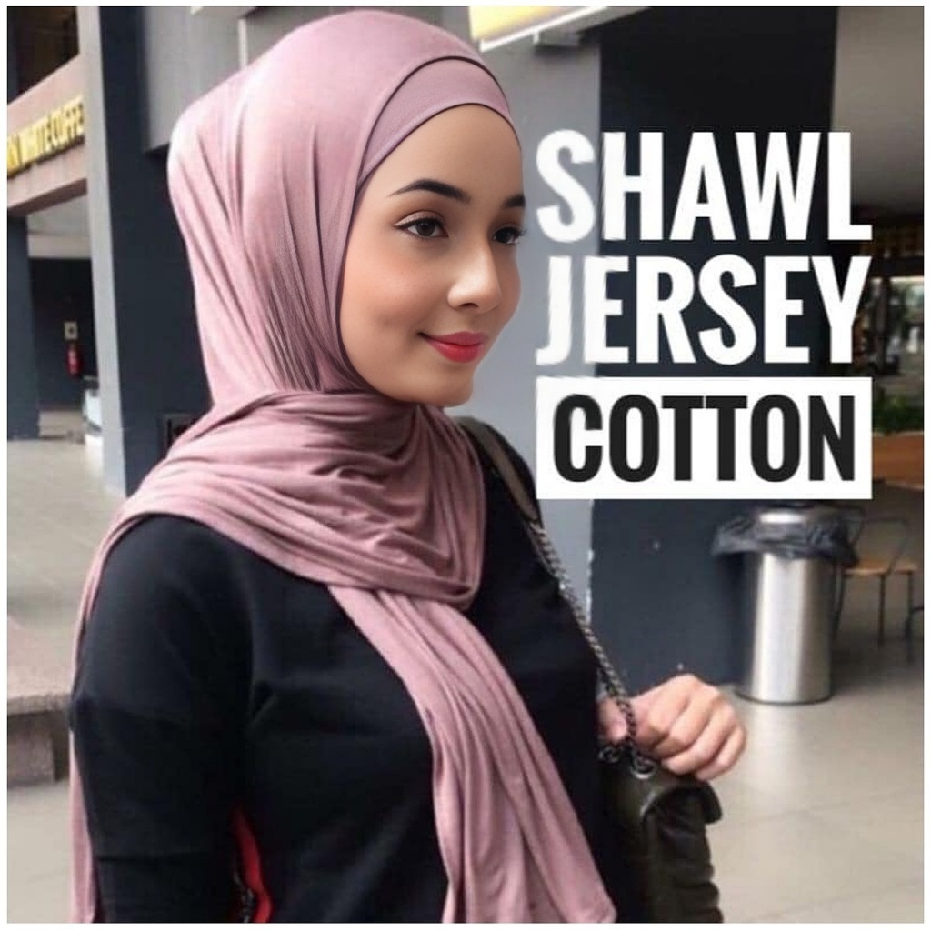 Shawl Cotton Jersey || Shawl Malas Cotton Jersey || Tudung Murah