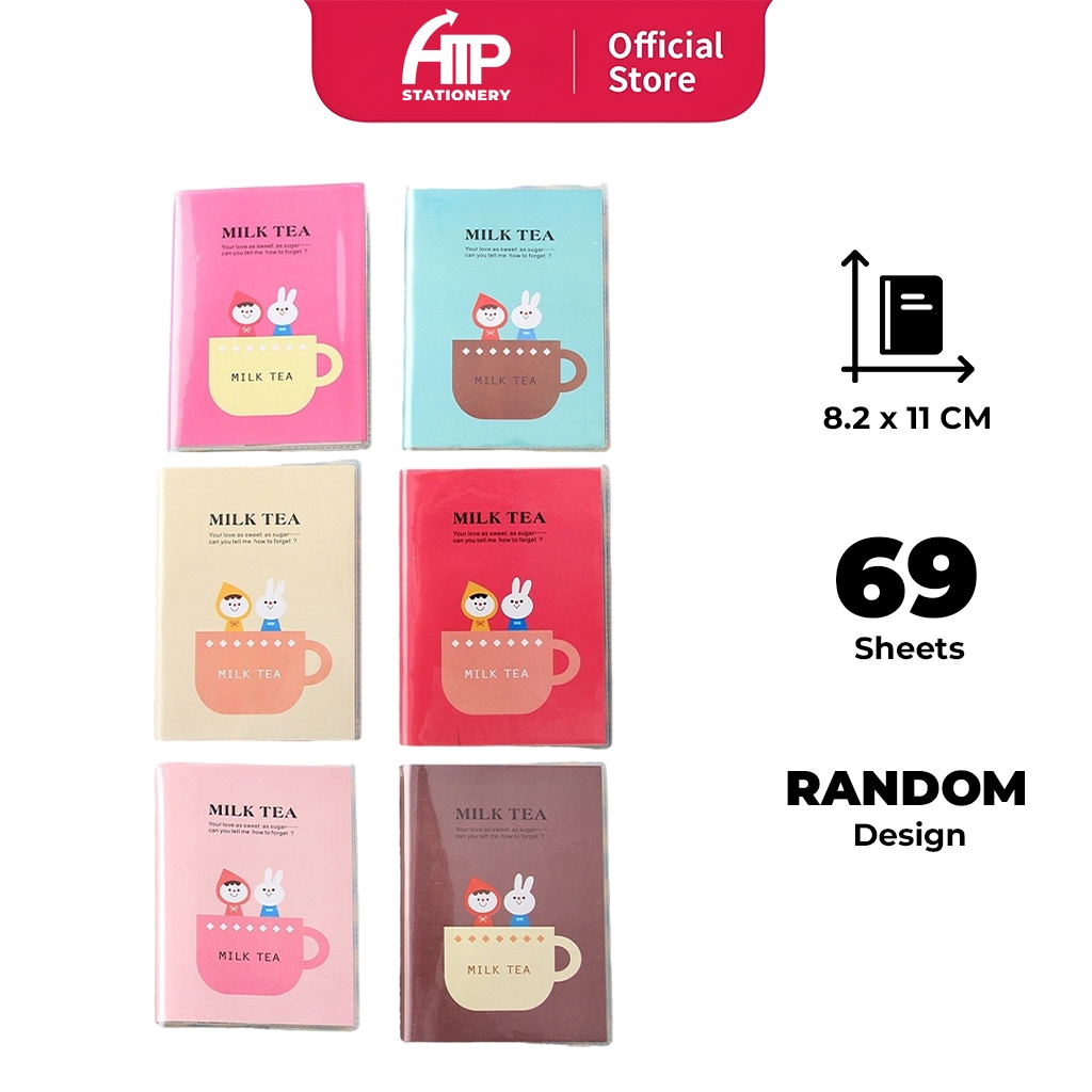 Milk Tea Notebook WG-10315 Pocket Size Soft Cover Notebook Cute Cartoon ...