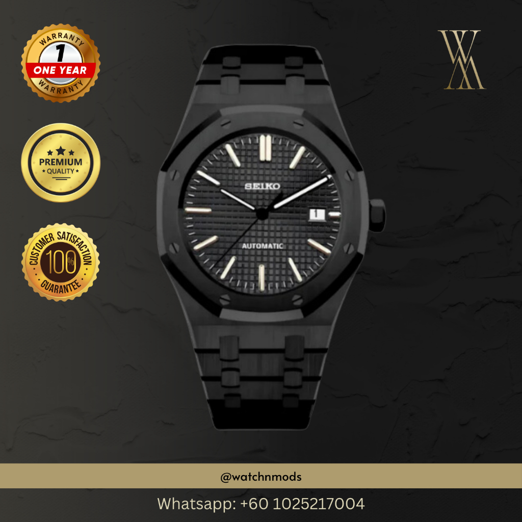 Seiko Mods NH35 Automatic Movement Royal Oak All Black Shopee Malaysia