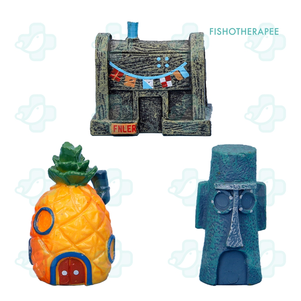 Spongebob Squarepants 3 in 1 Set Mini Aquarium Deco PVC Ornament — free download