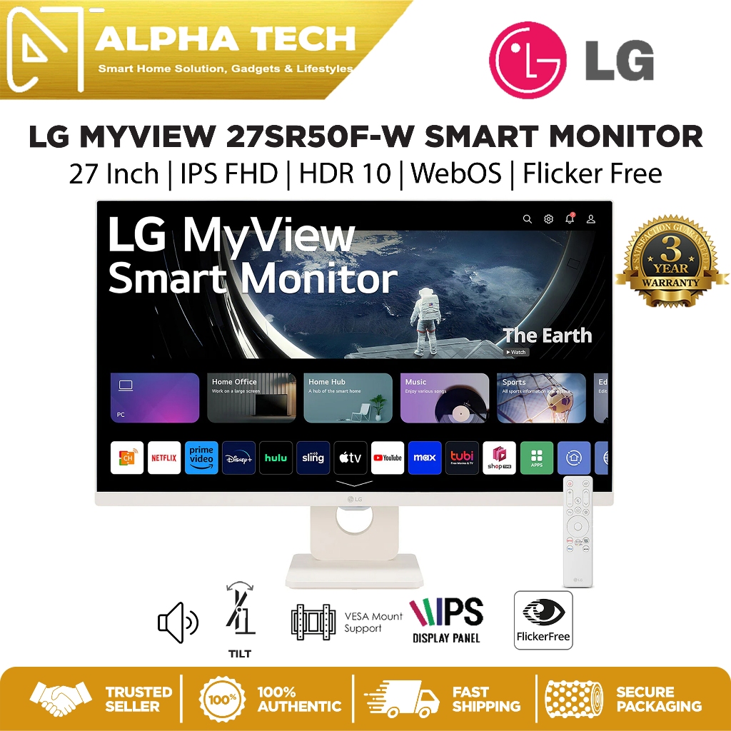 LG MyView 27 inch Smart Monitor 27SR50FW FHD IPS Smart Monitor