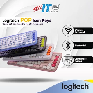 Logitech POP Icon Keys Compact Wireless Bluetooth Keyboard with Bold Design and Customizable Action Keys