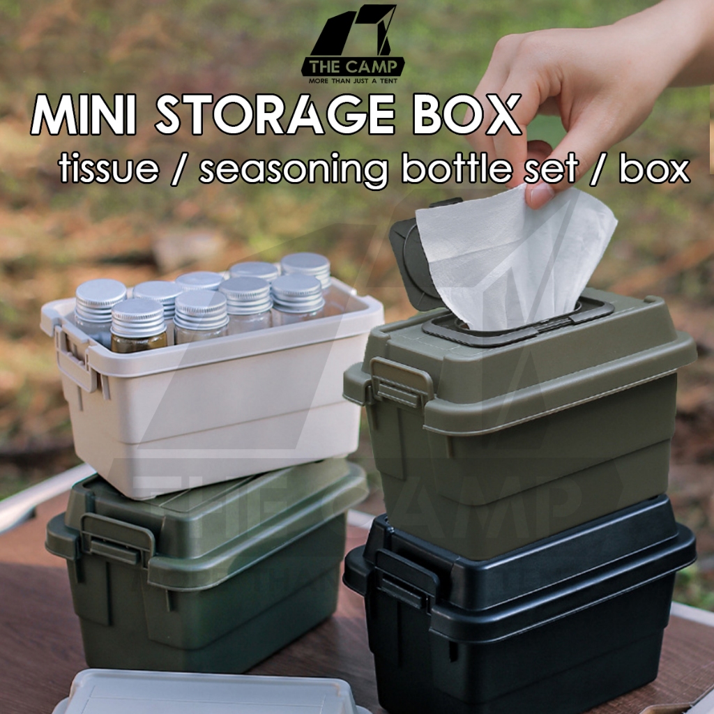 Mini Storage Box For Camping Outdoor Ingredient Tissue Box Condiment ...