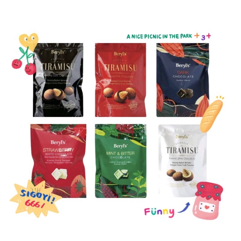 Beryls Mix Rasa Chocolate Tiramisu Almond Strawberry Mint Dark ...