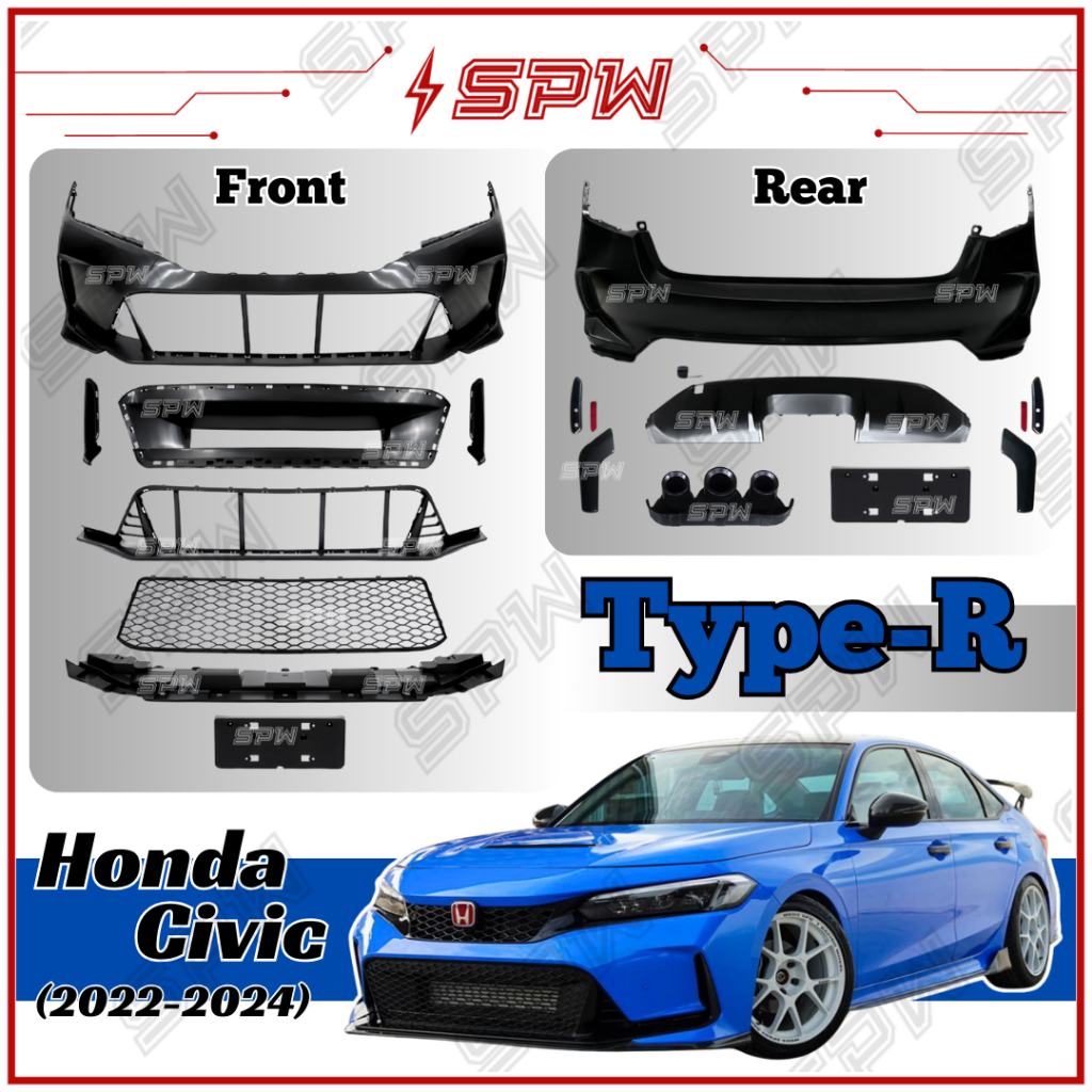 Honda Civic FE (2022-2025) FL1 FL5 FL6 Type-R Bodykit Front Rear Bumper ...