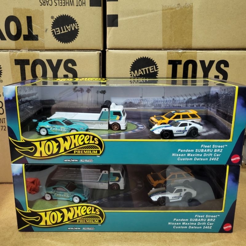Hot Wheels - Diorama Fleet Street - Subaru BRZ, Nissan Maxima Drift, Custom Datsun 240Z