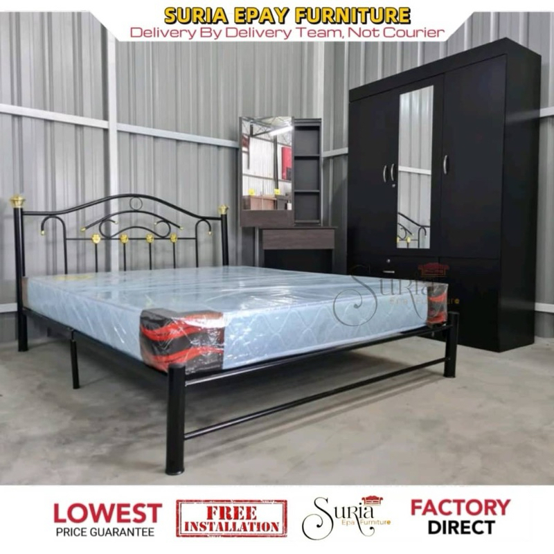 [SIAP PASANG] Suria 4' x 6'Bedroom Set (Wardrobe+Divan Bed+Dressing ...
