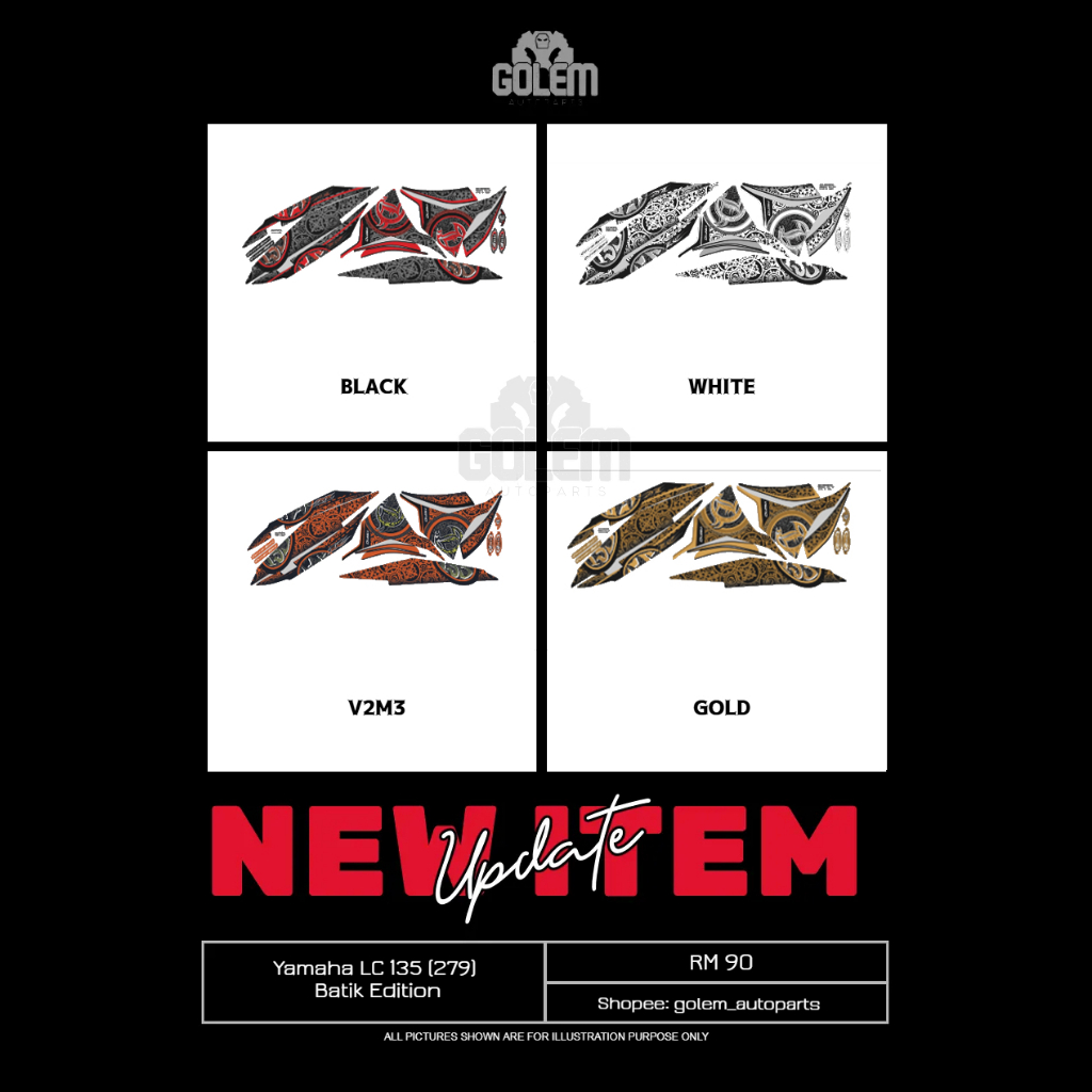 Yamaha LC V2/3/4/5/6 LC 135 (279) Batik Edition GRED AAA Sticker body ...