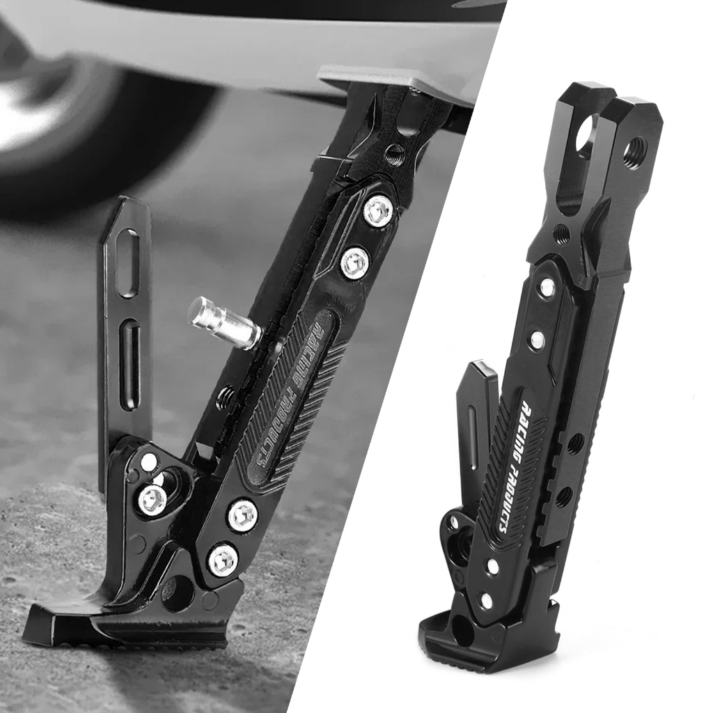 Motorcycle Adjustable Height Side Stand Foot Bracket Kickstand Tripod ...