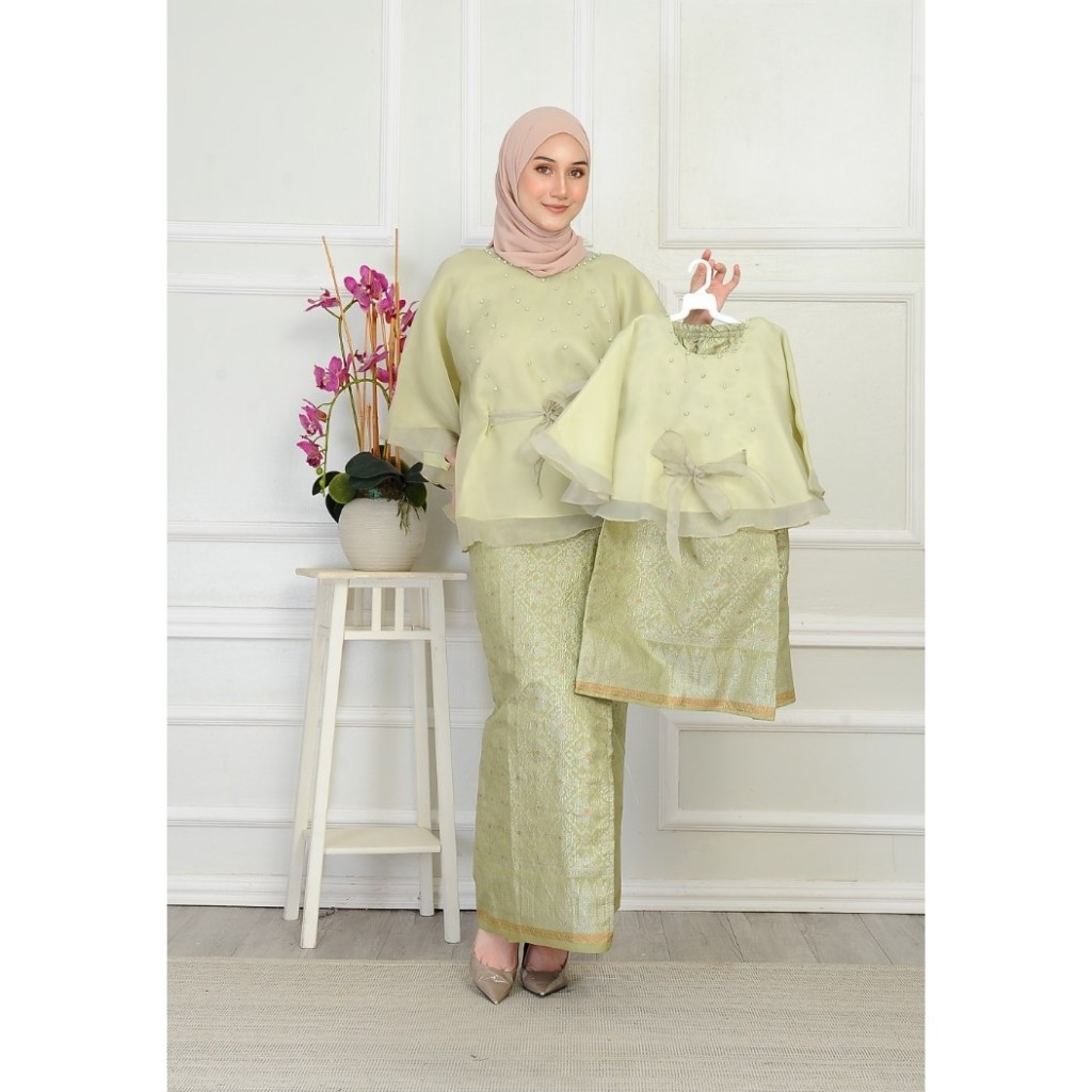 Baju kurung moden kain organza best sale