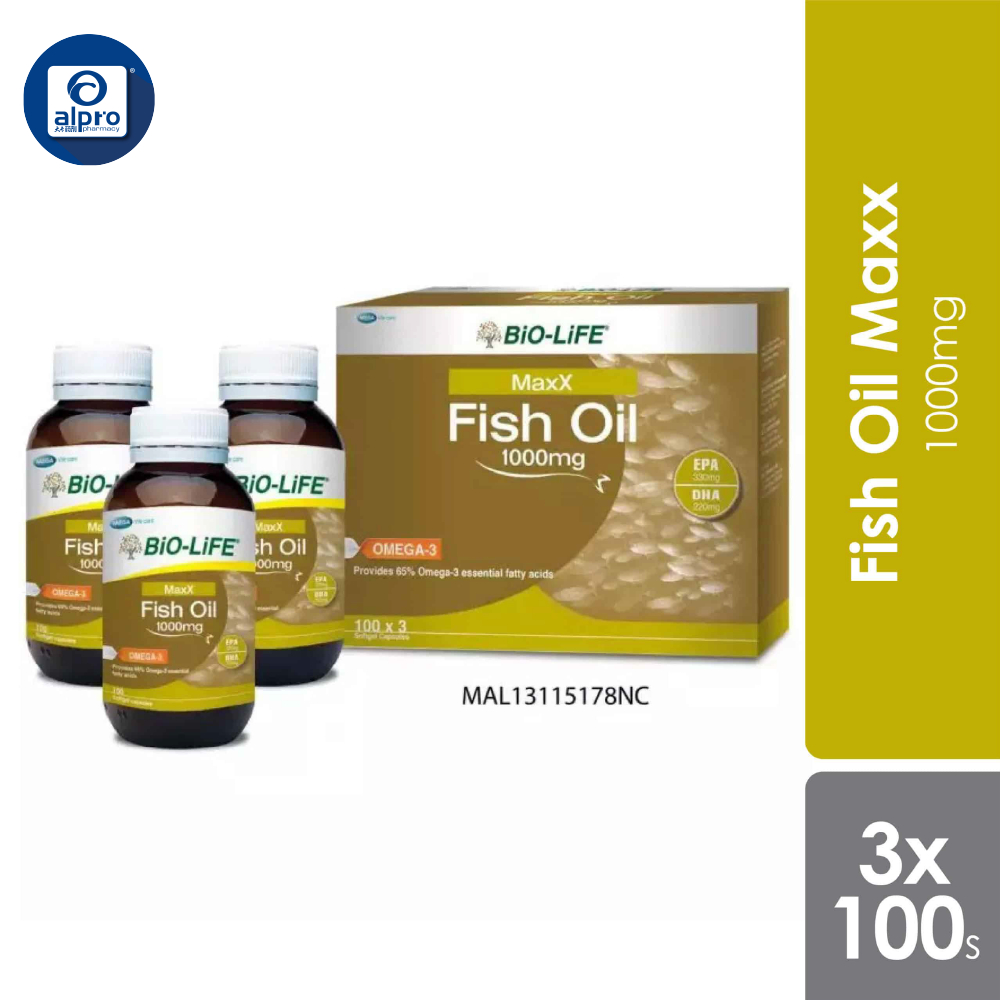 Bio-life Fish Oil Maxx 1000mg (3x100s) | Shopee Malaysia