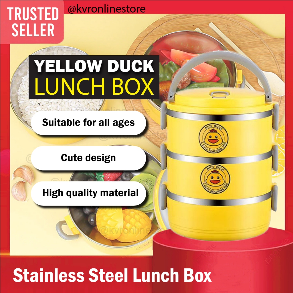 Stainless Steel Multi-layer Lunch Box Container Yellow Duck Anti ...