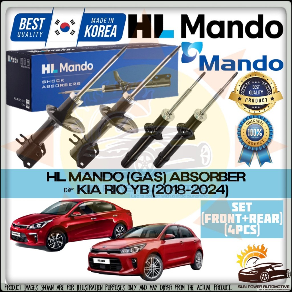HL MANDO KOREA Kia Rio YB (Sedan/Hatchback) (2018-2024) Gas Shock Strut ...