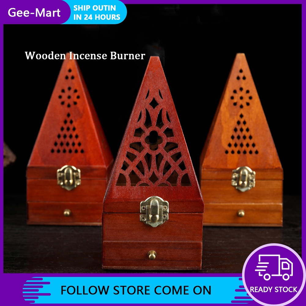 香 Incense Wooden Tower Incense Burner Wooden Incense Box Pyramid ...