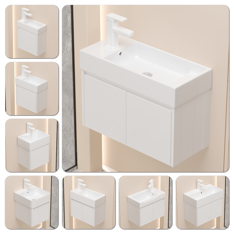 Honeycomb Aluminum Bathroom Cabinet with Compact Ceramic Sink for Small ...