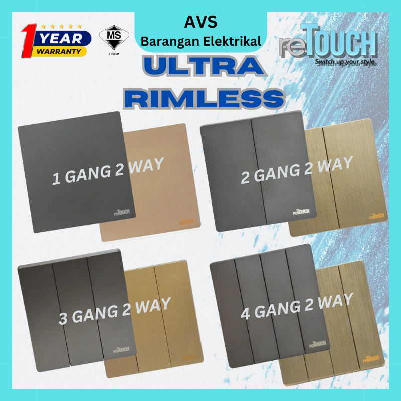 RETOUCH ULTRA RIMLESS 2 WAY SWITCH SOCKET PLUG SOCKET LIGHT SWITCH WALL ...