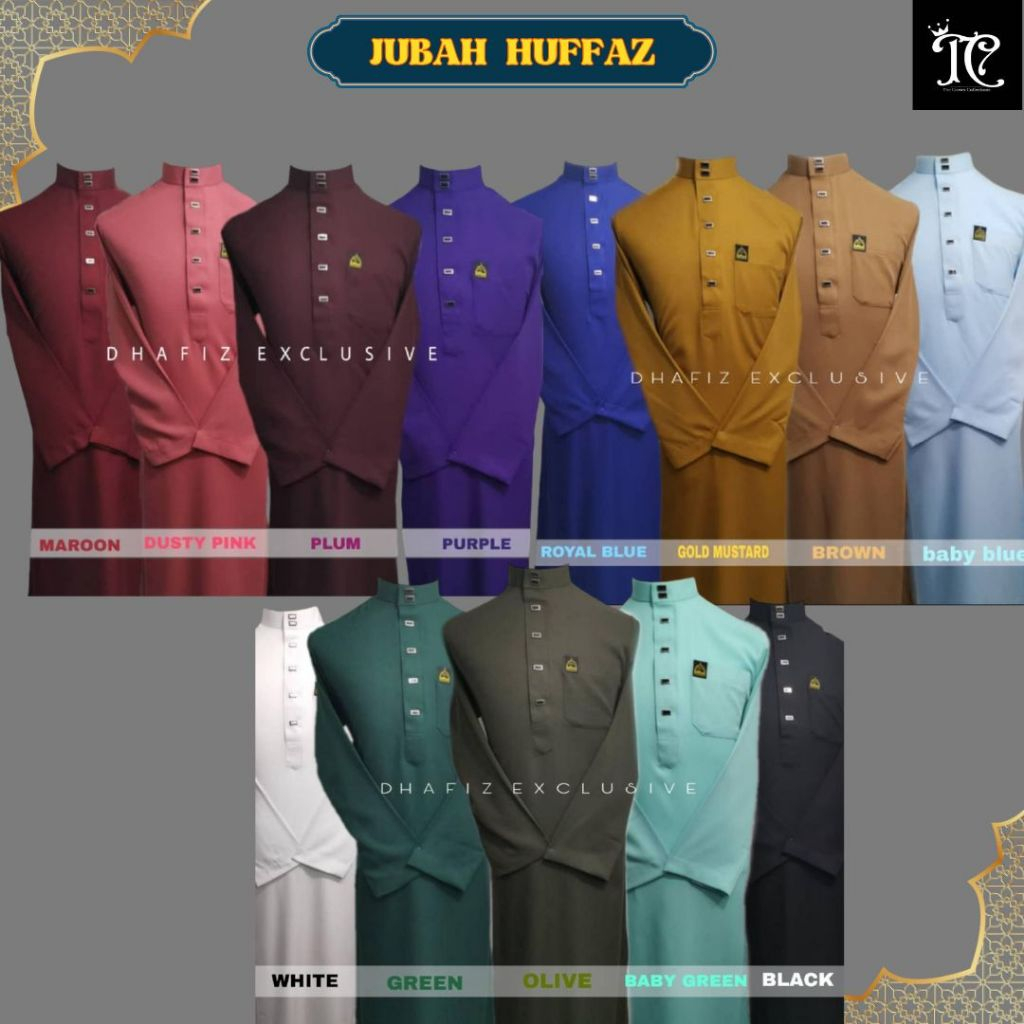 DHAFIZ EXCLUSIVE JUBAH HUFFAZ PLUSSIZE DEWASA COMO CREPE | Shopee Malaysia