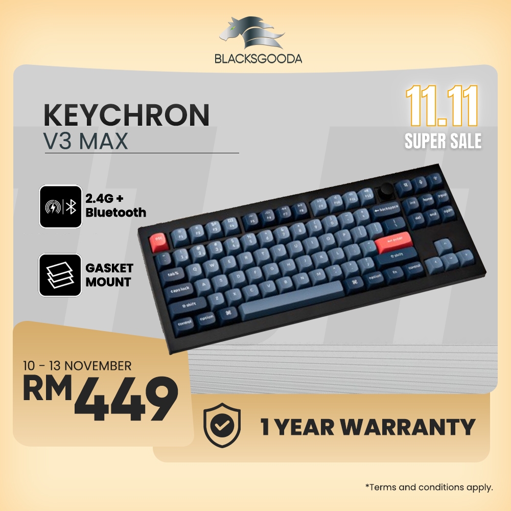 Keychron V3 Max Wireless Keyboard Kit 80% TKL Hot-Swap Custom RGB QMK ...