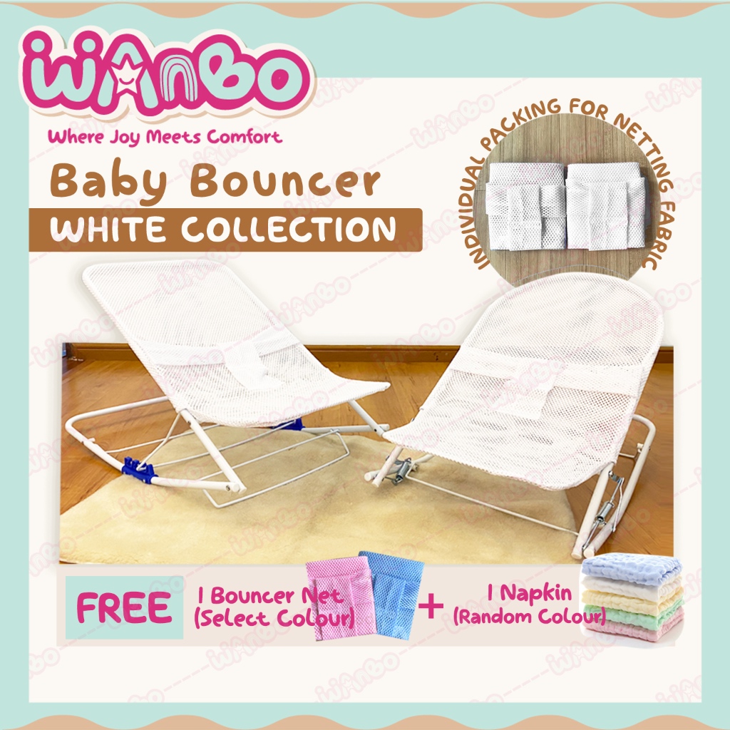 Baby Rocker Bouncer Net｜WHITE｜Kain Baby Bayi Kerusi Malas Baby Bouncer ...