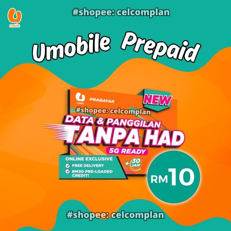 SIMKAD UMOBILE PREPAID UNLIMITED INTERNET 5G | Shopee Malaysia