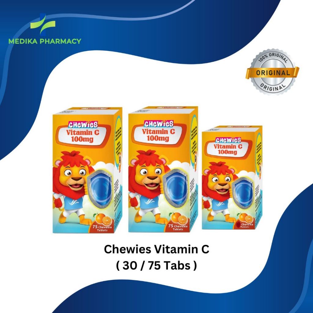 Chewies Vitamin C 100mg Orange Flavoured Chewable Tablet ( 30's / 75's ...