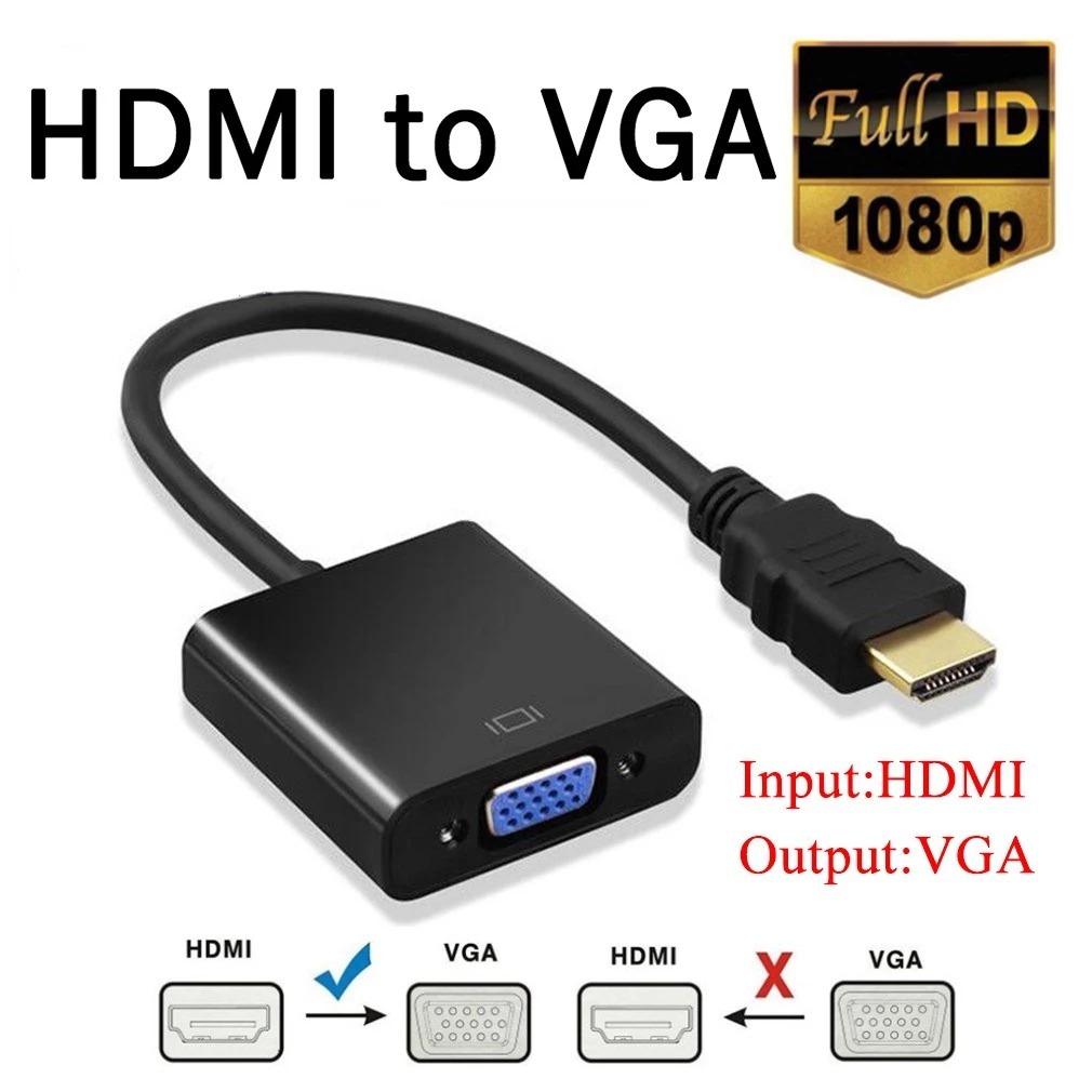 HD-MI to VGA Adapter 1080P Male To Famale Converter Adapter 1080P ...