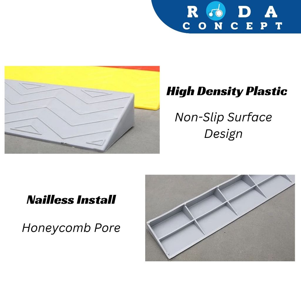 Wheelchair Ramp Portable Plastic Ramp Non-Slip Curb Ramp Door Threshold ...