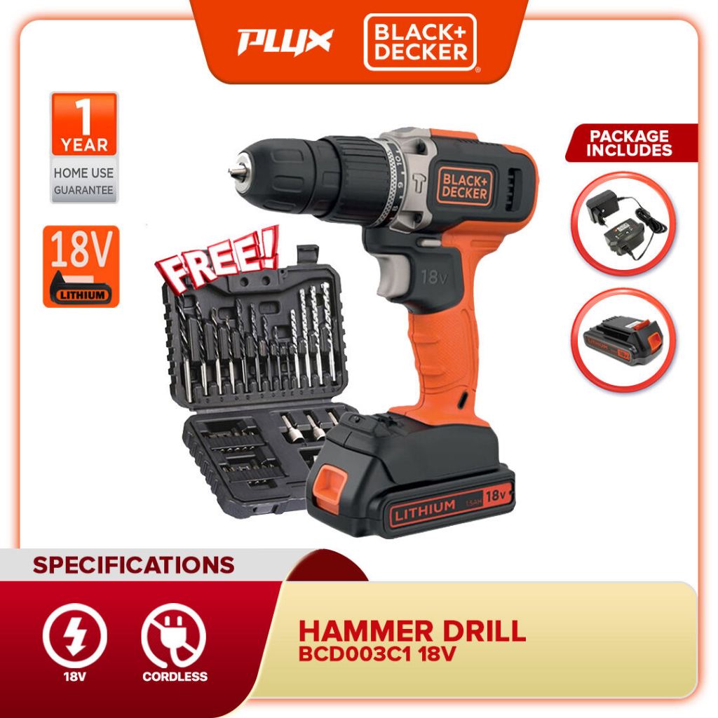 BLACK DECKER BCD003C1 18V Lithium-ion Speed ​​Hammer