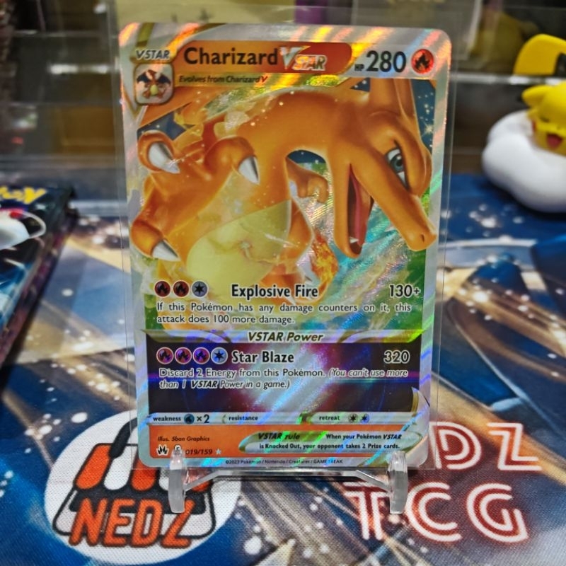 pokemon tcg crown zenith 019 159 charizard vstar card Pokmon 019/159 CZ CGC 10 proof acrylic case and featuring a striking image of the captivating character {NEDZ} - Charizard Vstar Crown
