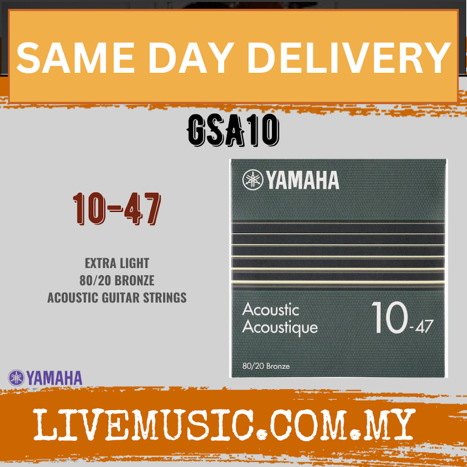 Yamaha GSA10 80/20 Bronze Acoustic Guitar Strings ( 10-47 ) ( GSA-10 ...