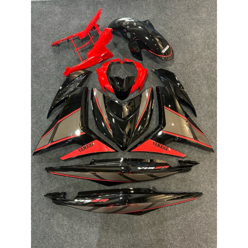 Y15ZR V2 COVERSET ENERGY INDUCTION BLACK RED (STICKER TANAM) | Shopee ...